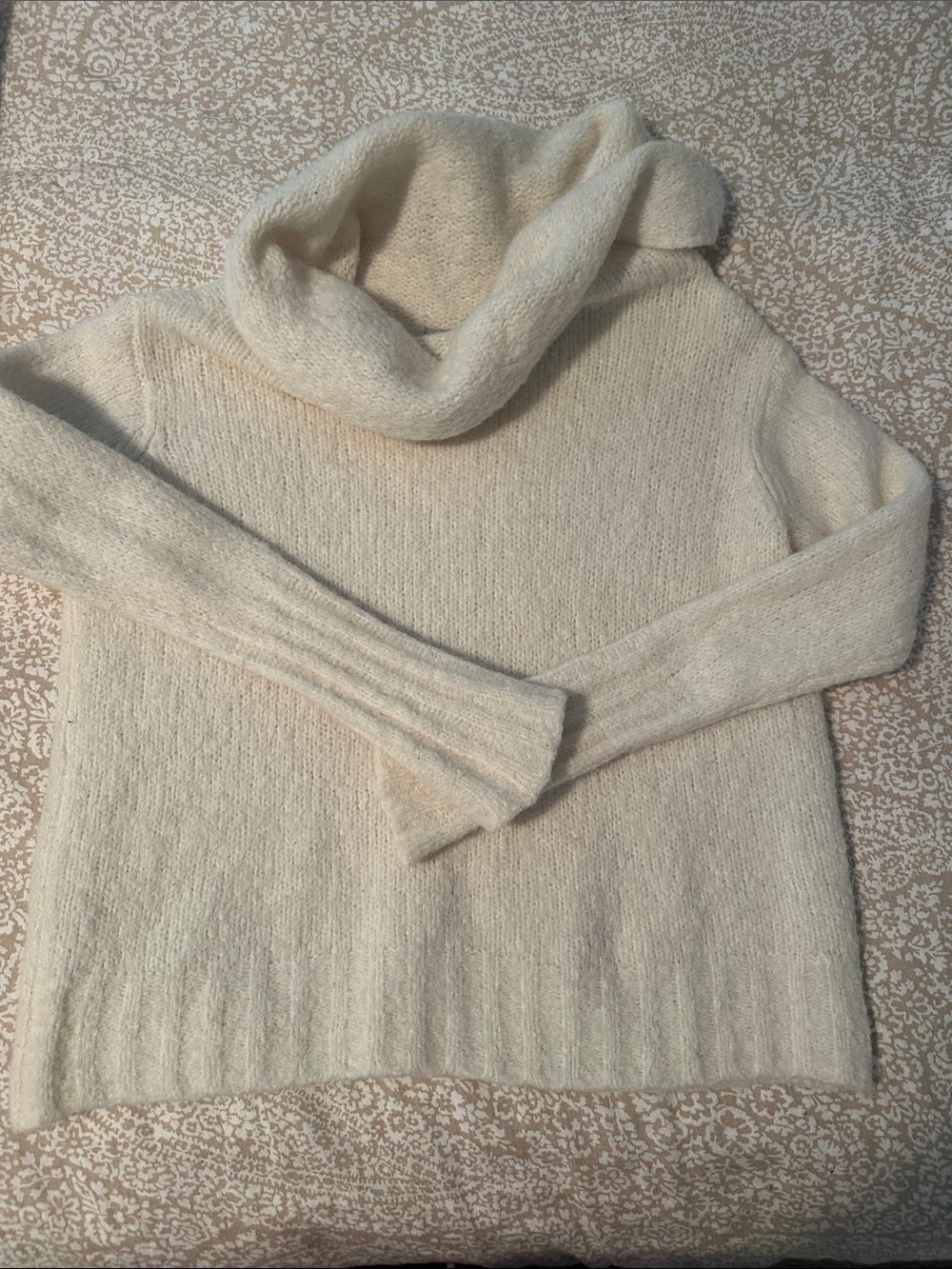 Vince Cream Cowl Neck Alpaca Wool Blend Sweater